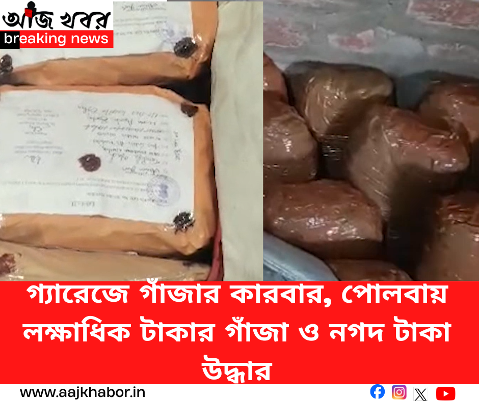গ্যারেজে গাঁজার কারবার, পোলবায় লক্ষাধিক টাকার গাঁজা ও নগদ টাকা উদ্ধার